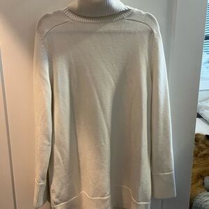 Zara Cozy White Turtleneck Sweater Dress